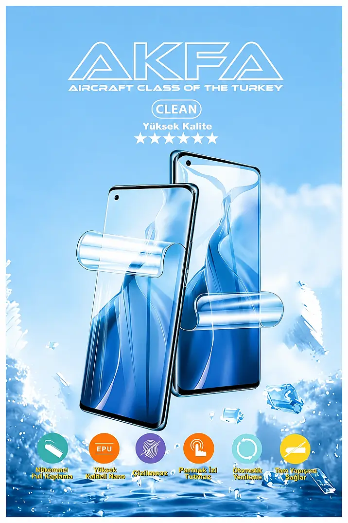 Akfa 5A Repair Clean Nano Şeffaf Ekran Koruyucu_50 li Paket 120x180  - 1