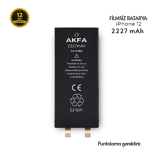Filmsiz iPhone 12 Mini Batarya Pil 2227 mAh 