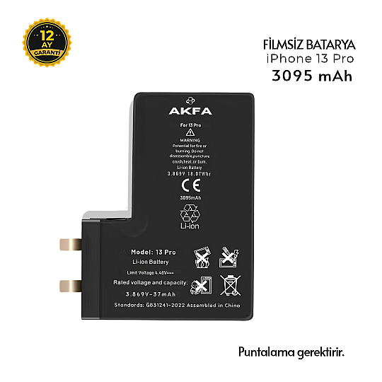 Filmsiz iPhone 13 Pro Batarya Pil 3095 mAh 
