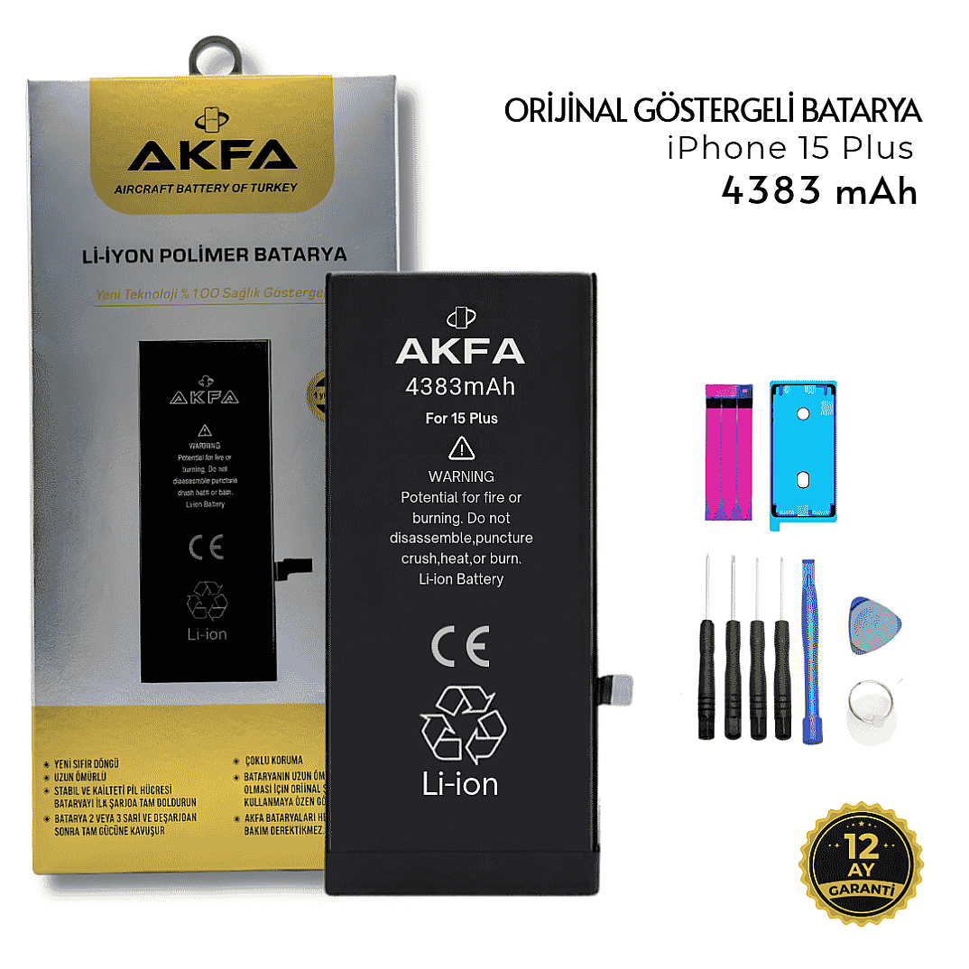 iPhone 15 Plus Yüksek Kapasiteli 4383 mAh Orijinal - 1