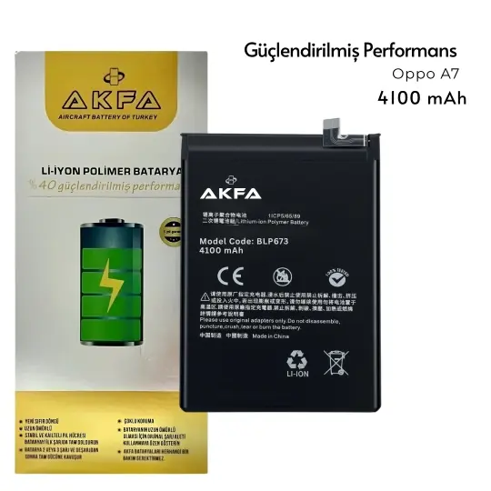 Oppo A7 Batarya 4100 mAh Güçlendirilmiş Performans BLP673