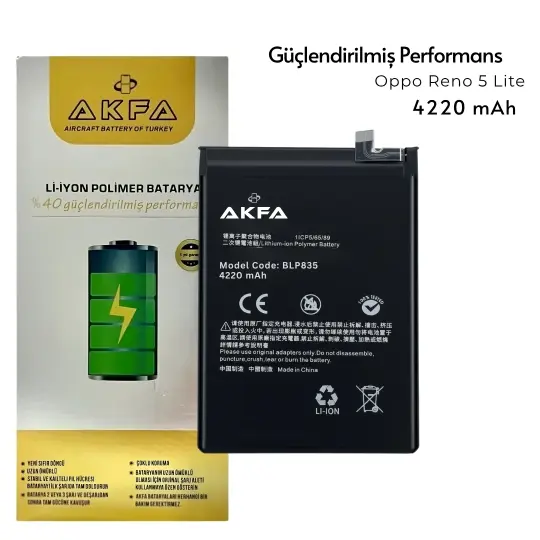 Oppo Reno 5 Lite Batarya 4220 mAh Güçlendirilmiş Performans BLP835