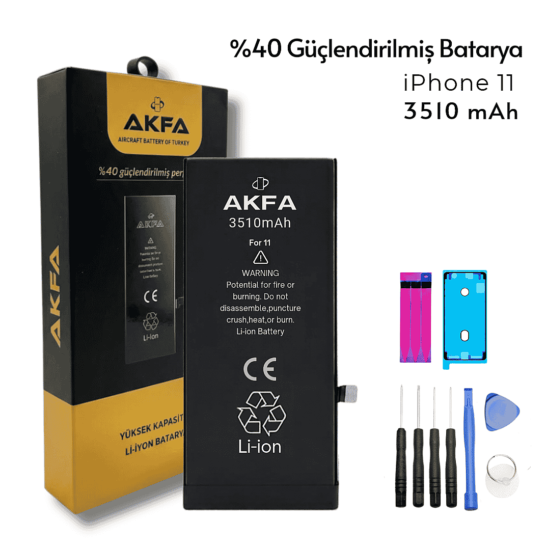 iPhone 11 Batarya %40 Güçlendirilmiş 3510mAh Yüksek Kapasiteli - 1