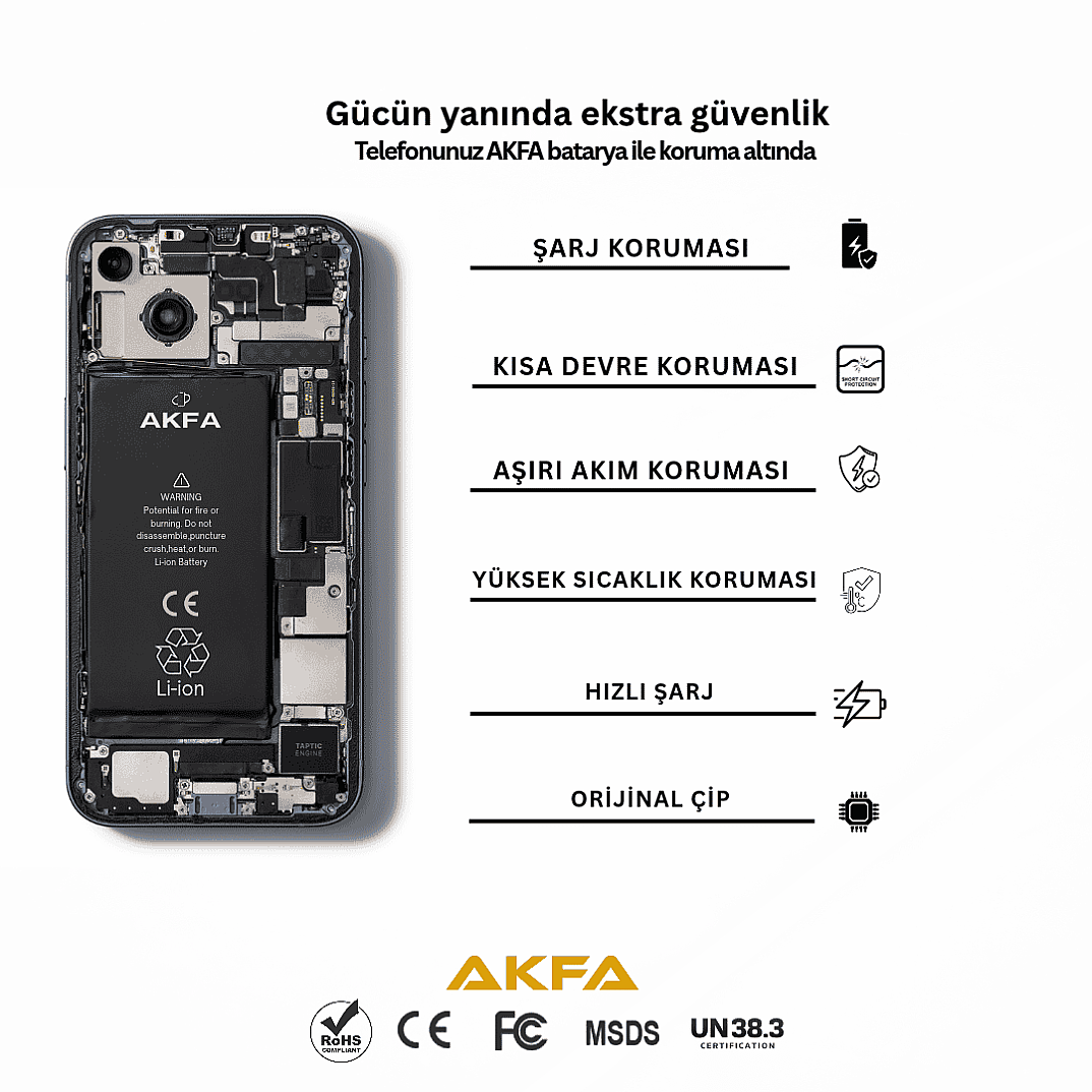 iPhone 14 Plus Batarya %40 Güçlendirilmiş 4710mAh Yüksek Kapasiteli - 4