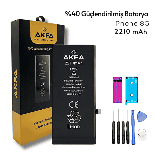 iPhone 8G Batarya %40 Güçlendirilmiş 2210 mAh Yüksek Kapasiteli