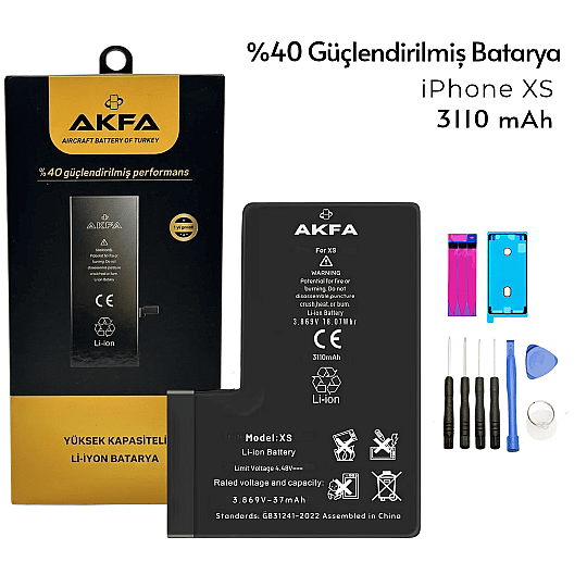 iPhone XS Batarya %40 Güçlendirilmiş 3110mAh Yüksek Kapasiteli